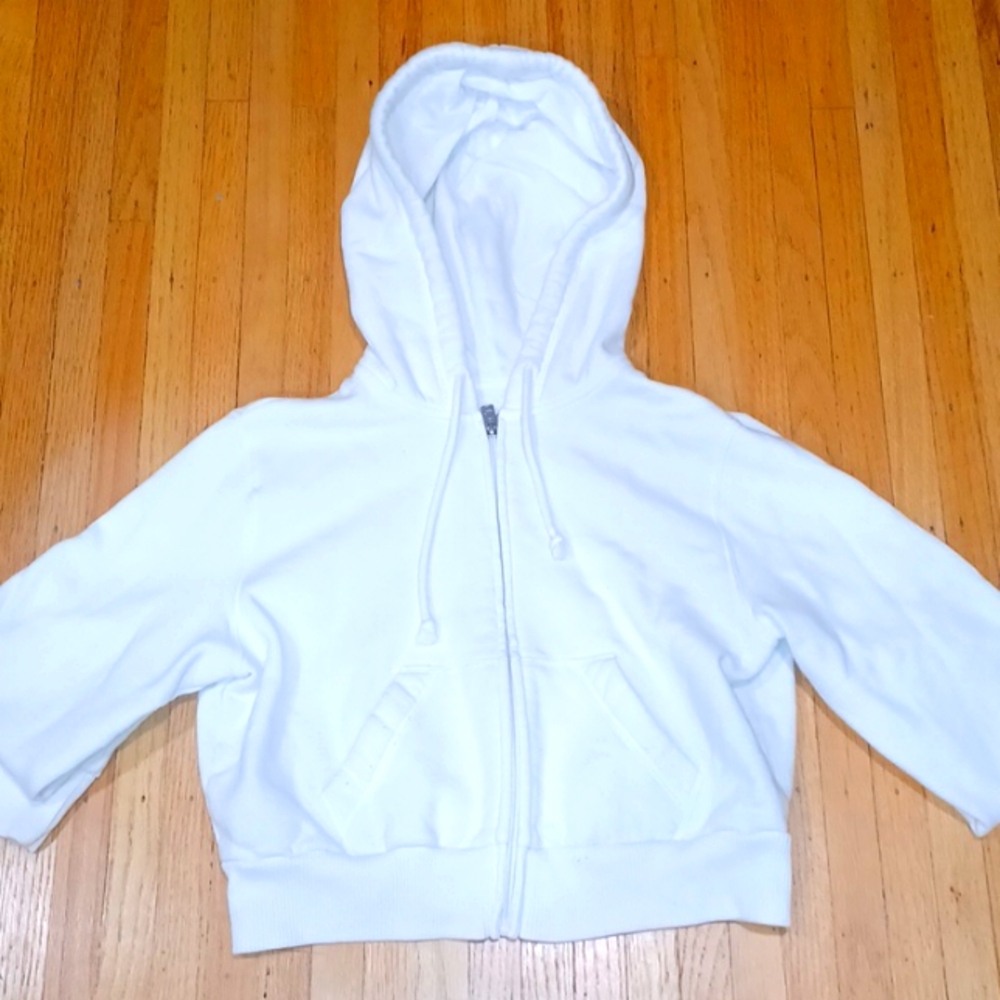 White Hollister cropped cotton sweatshirt